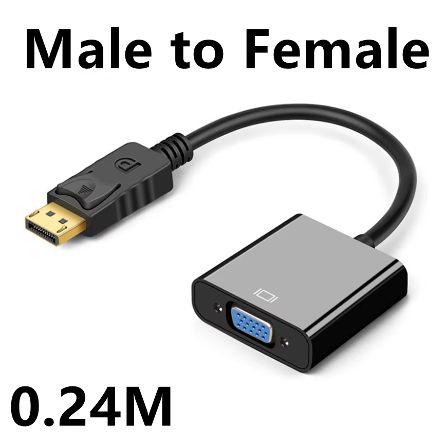Câble DisplayPort vers VGA 1.8M, convertisseur DP vers VGA, adaptateur 1080P mâle vers mâle pour ord