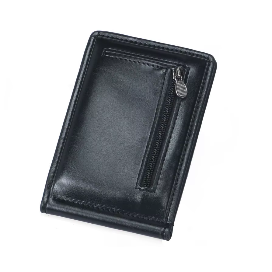 Nouveau petit portefeuille en cuir pour hommes, avec pince à billets, pochette pour pièces de monnai