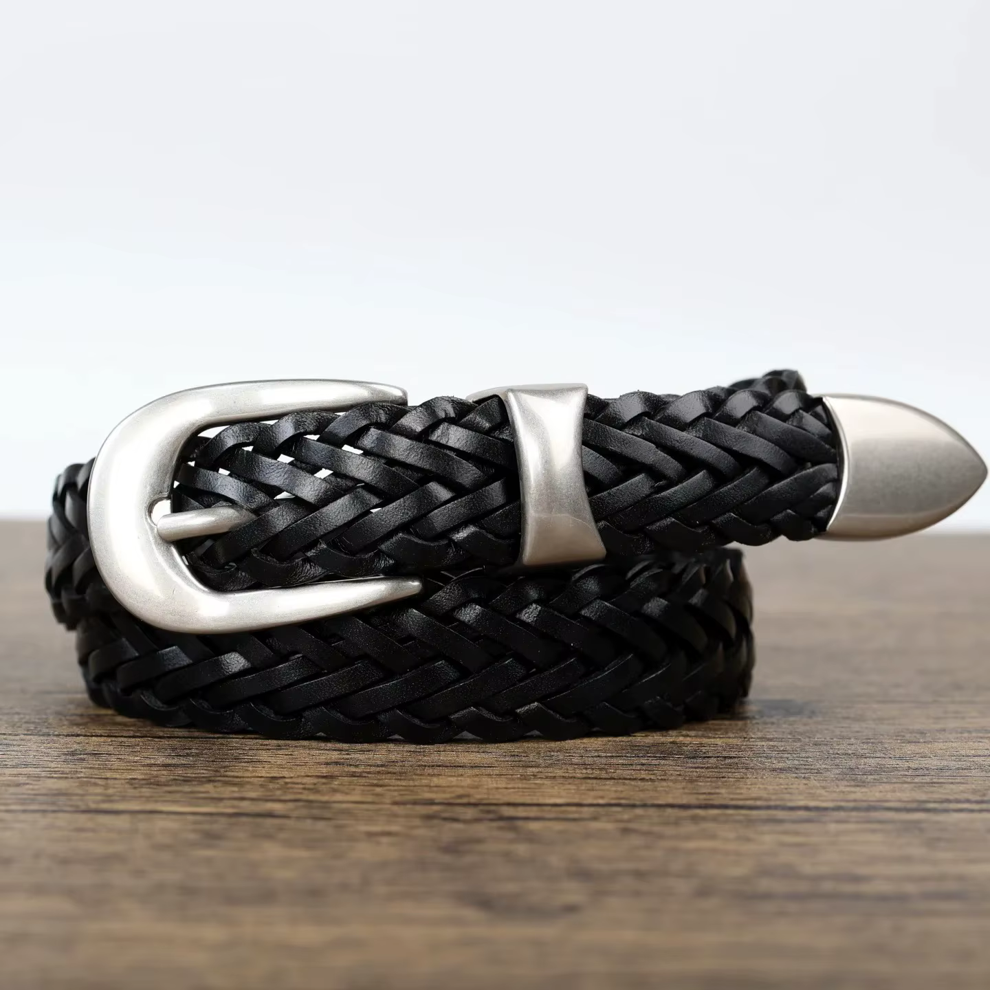 Ceinture en cuir Vintage décontractée faite à la main pour hommes et garçons, avec fixation à boucle