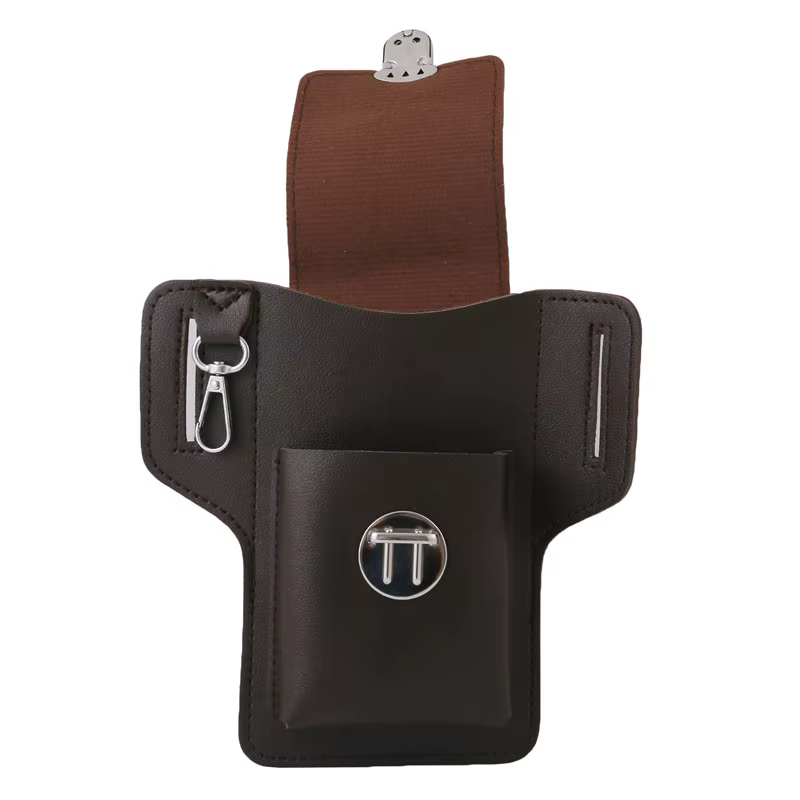 Sac de ceinture de téléphone en cuir Pu multifonctionnel, sac rétro pour hommes, étui à boucle de té