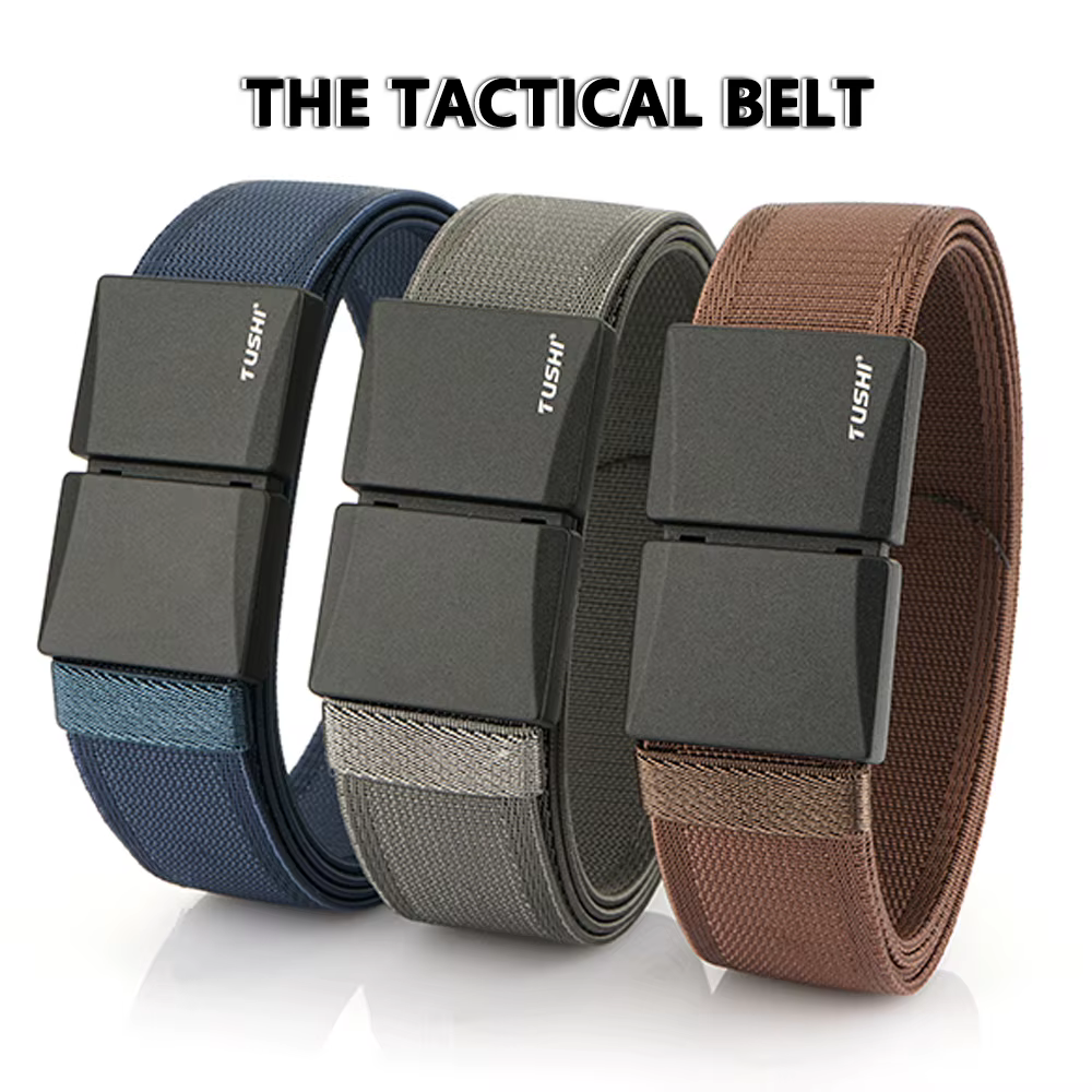 TUSHI ceinture élastique pour hommes boucle magnétique alliage boucle à dégagement rapide unisexe ce