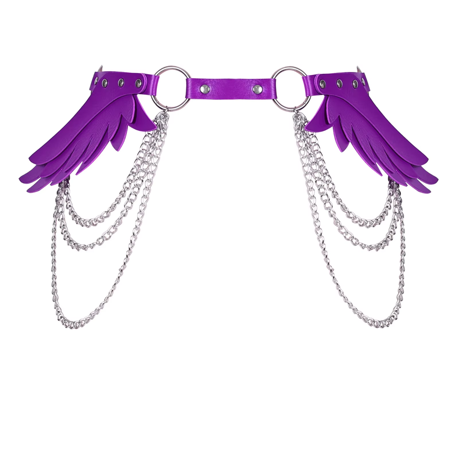 Ceinture en cuir à chaîne multicouche avec ailes d'ange, Sexy et tendance, mode créative, joint de t