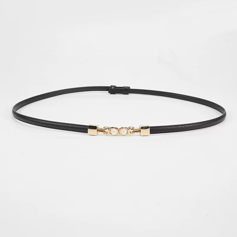 Ceinture fine pour femme, élégante et polyvalente, avec boucle, ceinture en perles luxueuse, élégant