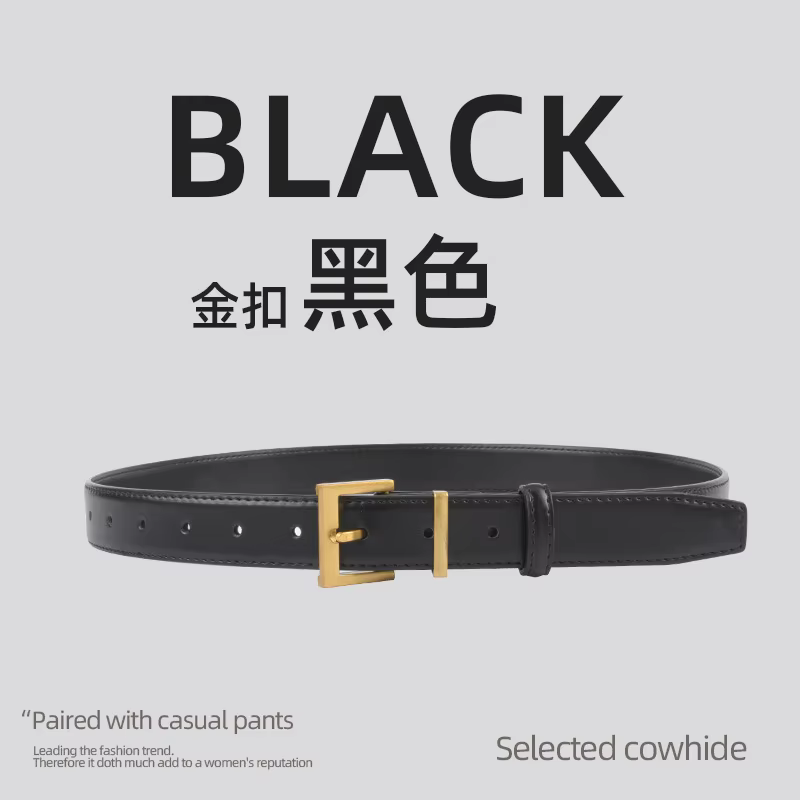 Ceinture rétro Simple en cuir véritable pour femmes, associée à des jeans, pantalons décontractés, l