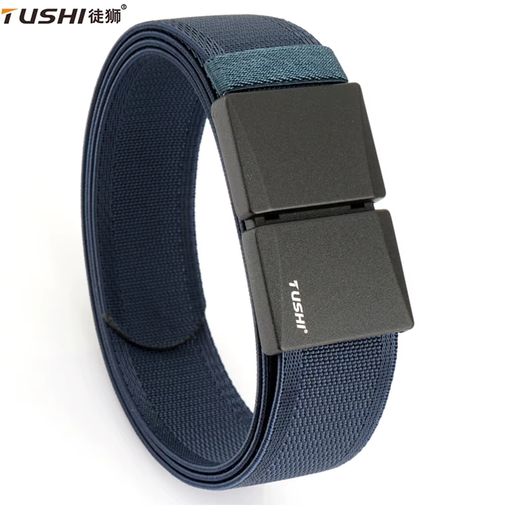 TUSHI ceinture élastique pour hommes boucle magnétique alliage boucle à dégagement rapide unisexe ce