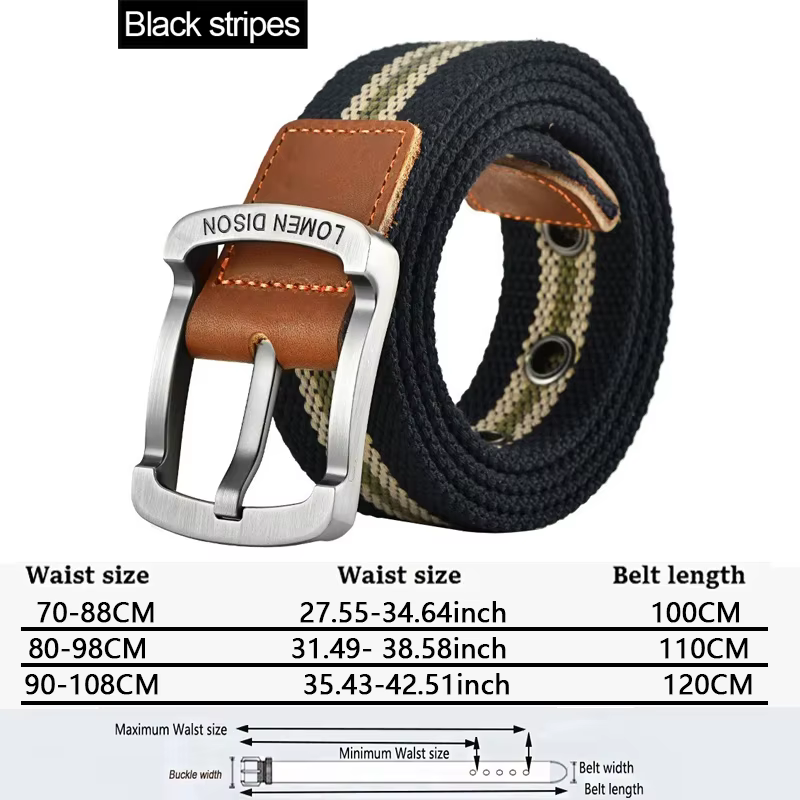 Ceinture en tissu pour hommes, ceinture en toile pour étudiants, ceinture de créateur pour pantalons