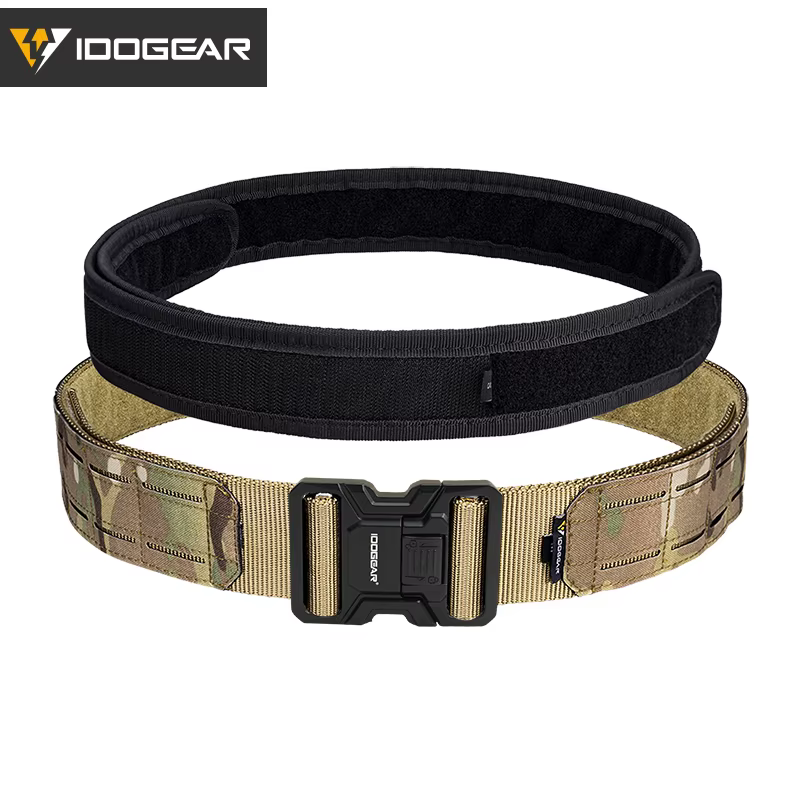 Ceinture MOLLE IDOGEAR de 2 pouces pour hommes avec ceinture intérieure découpée au laser, boucle en