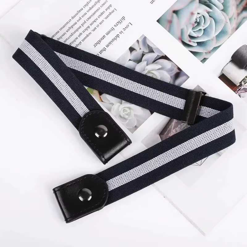 Bande de taille élastique réglable en toile, ceinture Invisible sans boucle pour femmes et hommes, p