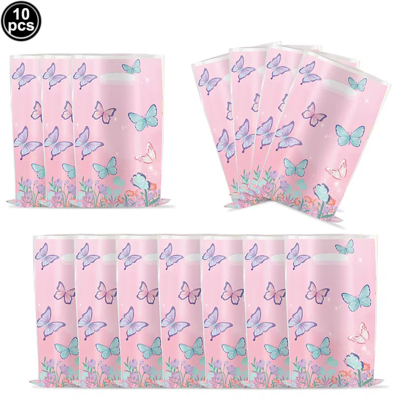 Porte-clés papillon de dessin animé, cadeau de fête d'anniversaire, anneau en caoutchouc, Bracelet, 