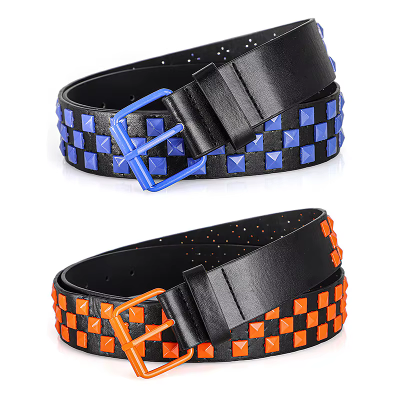 1Pc à la mode unisexe Rivet ceinture Punk HipHop Rock Y2K Style Dopamine couleur beau rue décontract