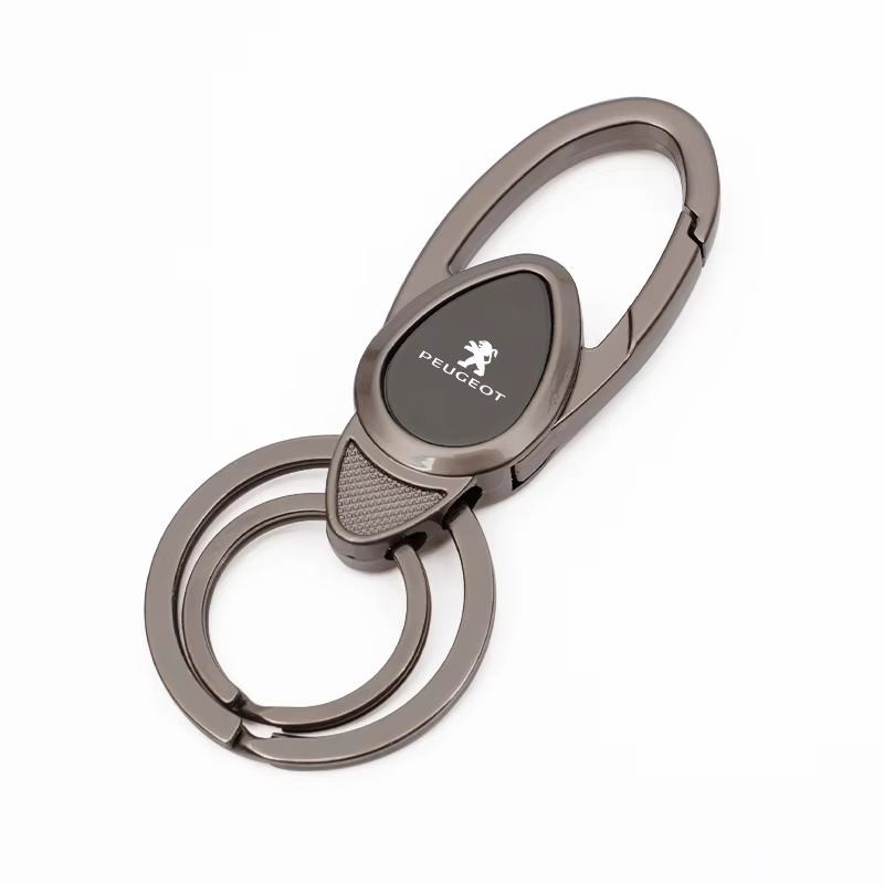 Porte-clés en alliage de zinc pour voiture, 1 pièce, emblème personnalisé, pour Peugeot 307 106 308 