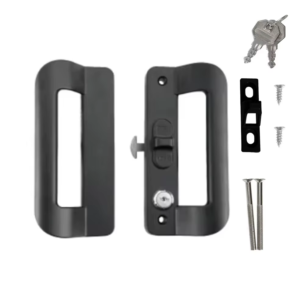 Serrure de porte coulissante en alliage d'aluminium avec clé, ensemble de serrures de porte antiroui