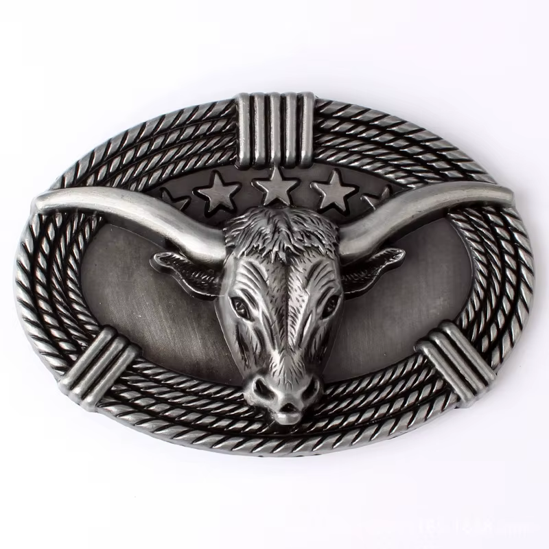 Boucle de ceinture tête de taureau, accessoires de ceinture faits à la main, bricolage, style cowboy