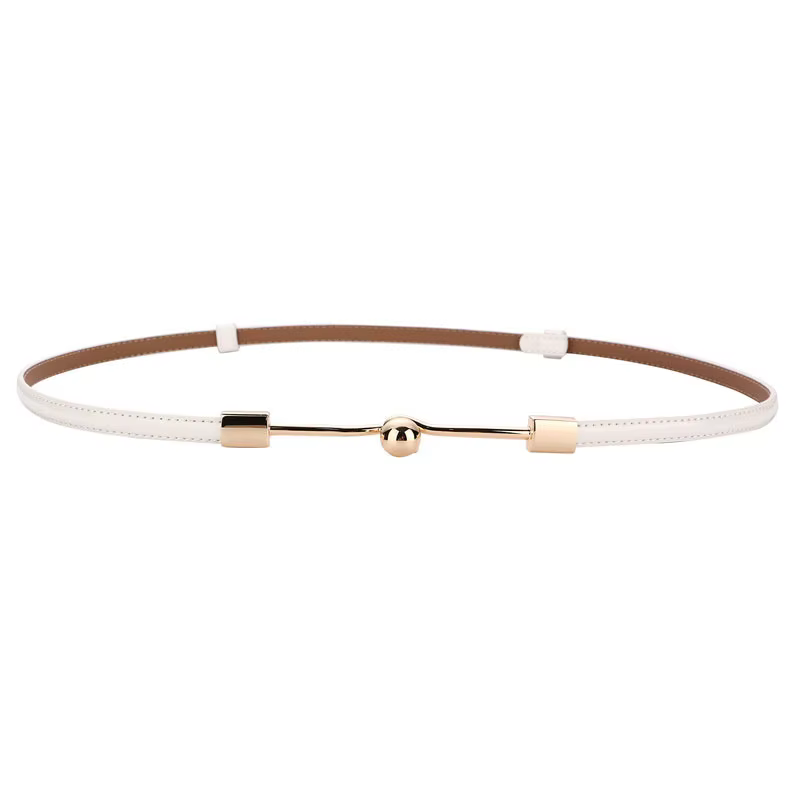 Ceinture en cuir skinny pour femme, ceinture fine réglable, ceinture taille cinch avec structure dor