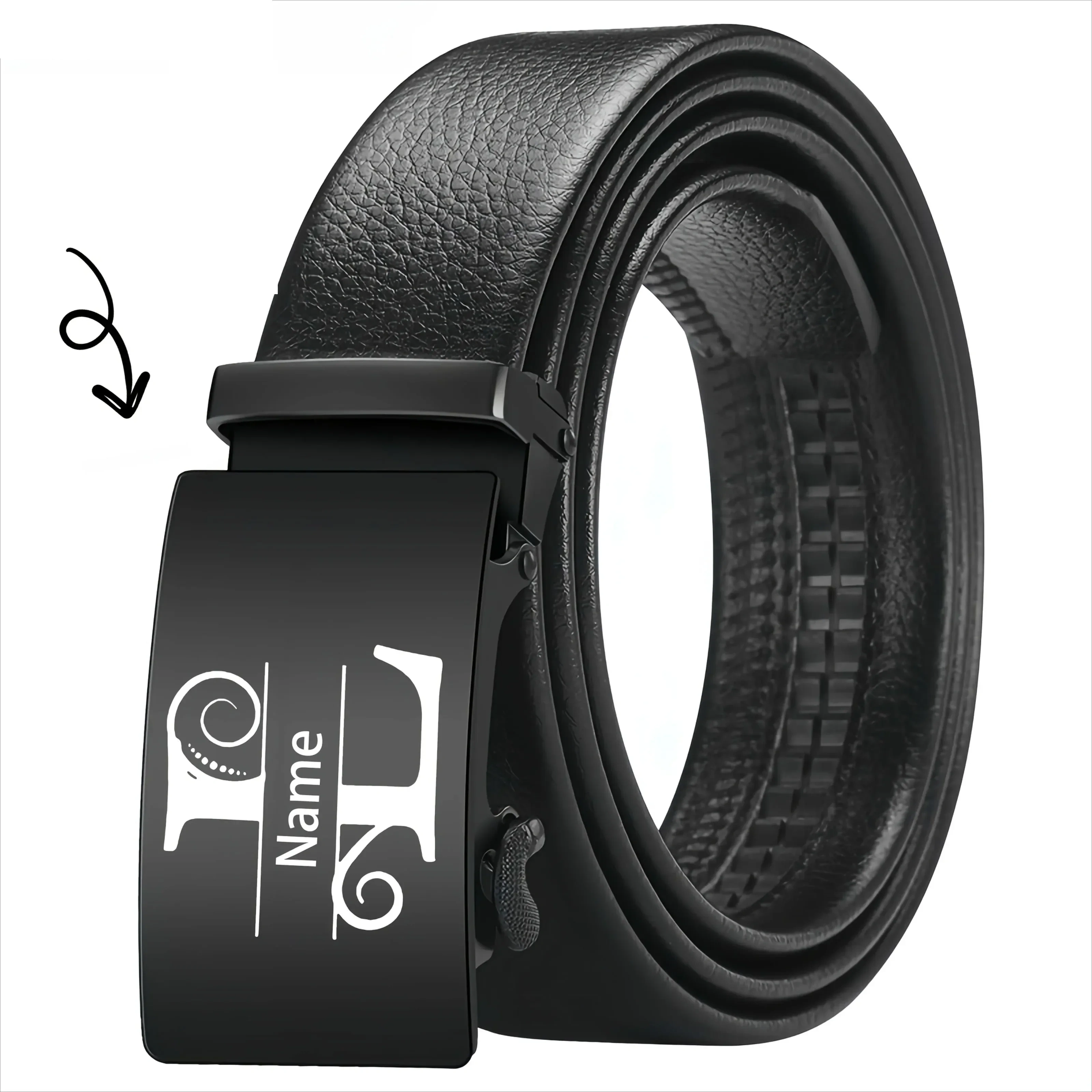 Ceinture pour hommes avec lettre de nom gravée personnalisée, boucle automatique en alliage, cadeau 