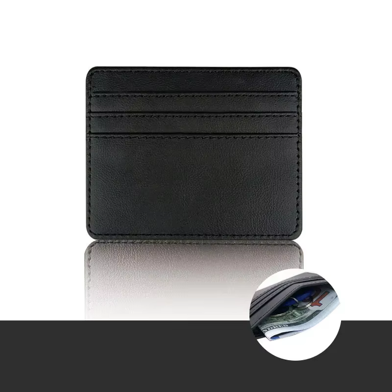 Portefeuille ultra fin pour homme et femme, mini porte-cartes de crédit, simple, noir, petite pièce