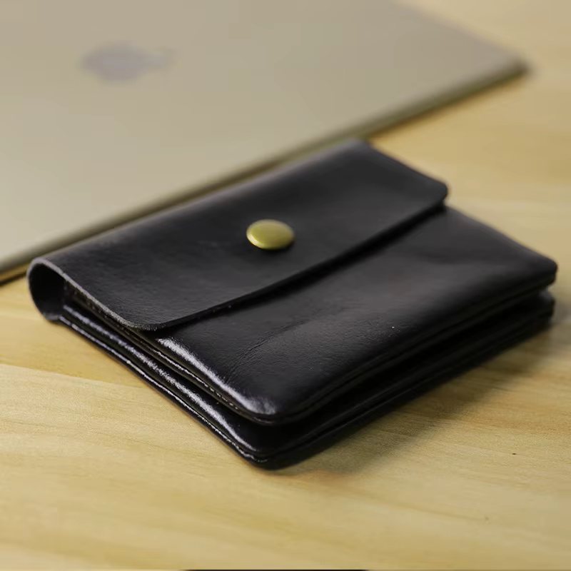 Portefeuille court vintage, porte-cartes multifonctionnel à fermeture éclair pour hommes