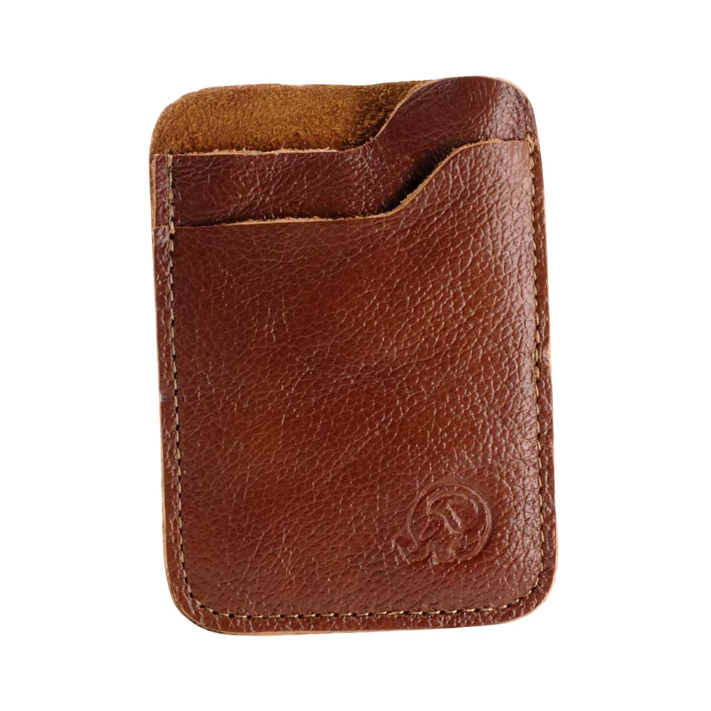 Porte-Cartes en Cuir Véritable pour Homme - Portefeuille Minimaliste Fin (9.8x7cm) avec 2 Fentes - É