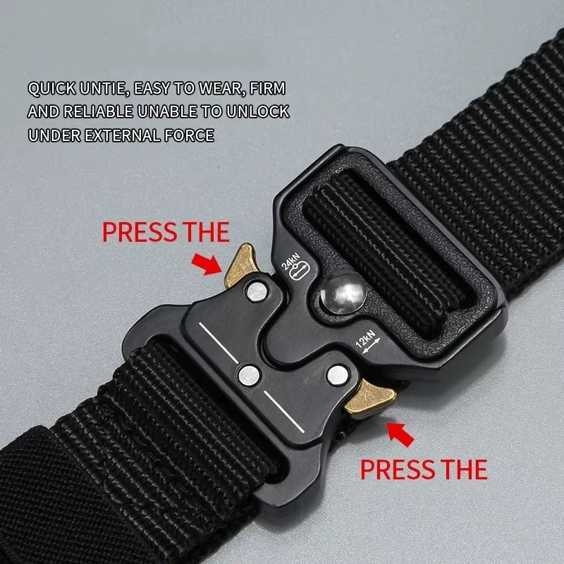 Ceinture tactique de chasse en plein air pour hommes, boucle multifonctionnelle en Nylon, ceinture e