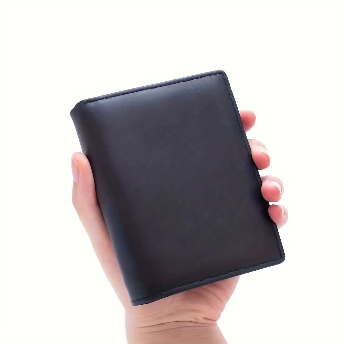 Portefeuille pour hommes en cuir véritable à fente multi-cartes, design compact minimaliste, portefe