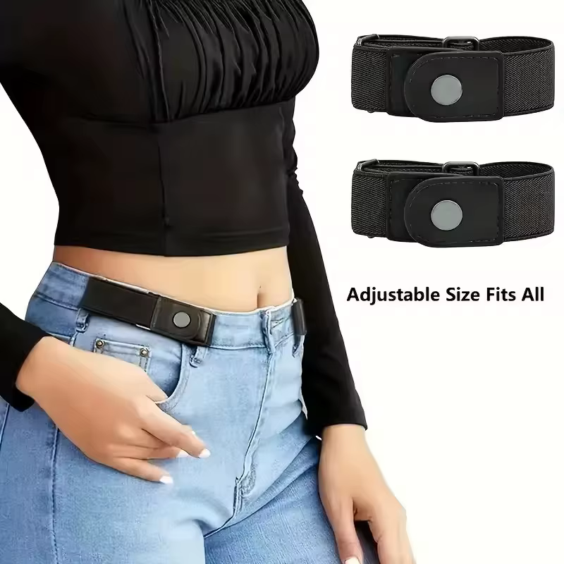 2 pièces ensemble sans boucle ceinture élastique pour femmes hommes unisexe ceinture extensible pour