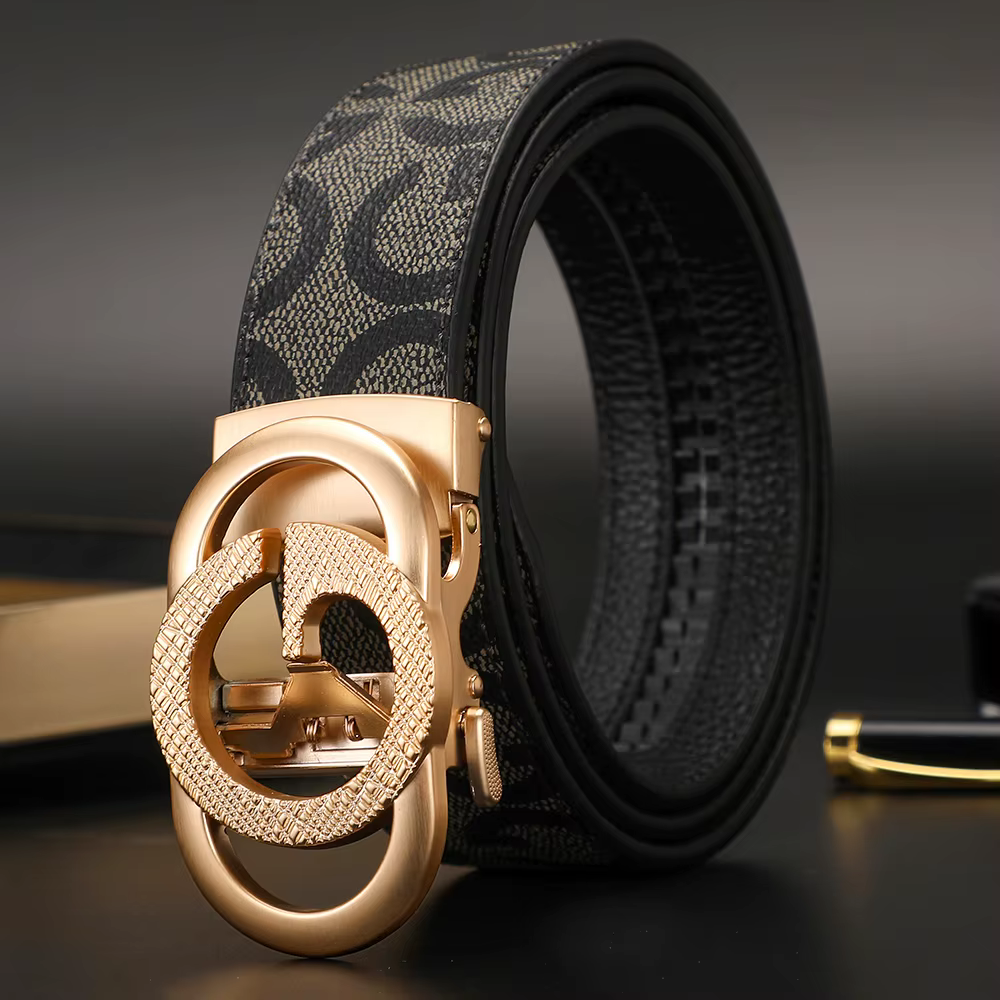 Nouvelle largeur 3.4cm ceinture femme formelle en cuir toile ceinture femmes haute qualité boucle en