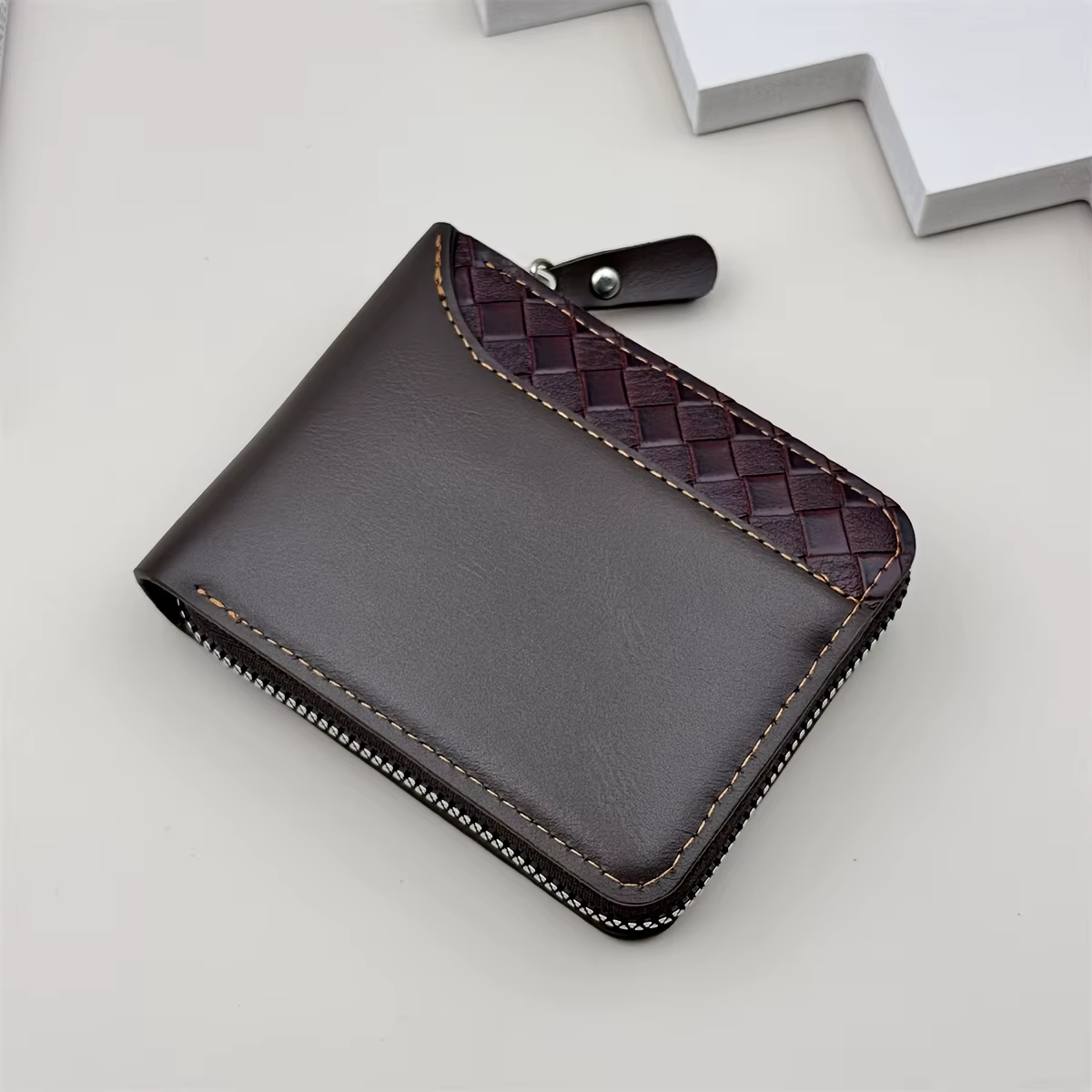 Portefeuille en similicuir de luxe personnalisé pour homme, avec embossage sur le dessus, corps en s