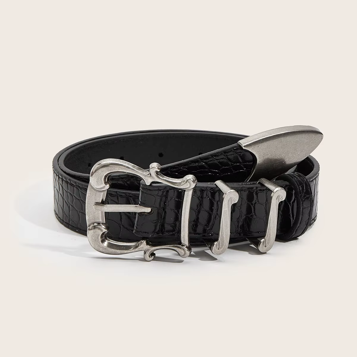 Ceinture rouge de luxe haut de gamme à motif crocodile pour femmes, nouvelle ceinture noire tendance