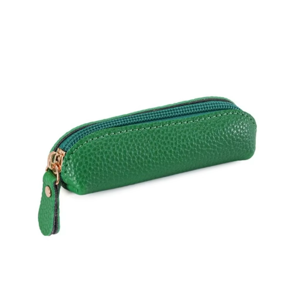 Portefeuille vintage pour femme, couleur unie, fermeture éclair, mini porte-monnaie compact, durable