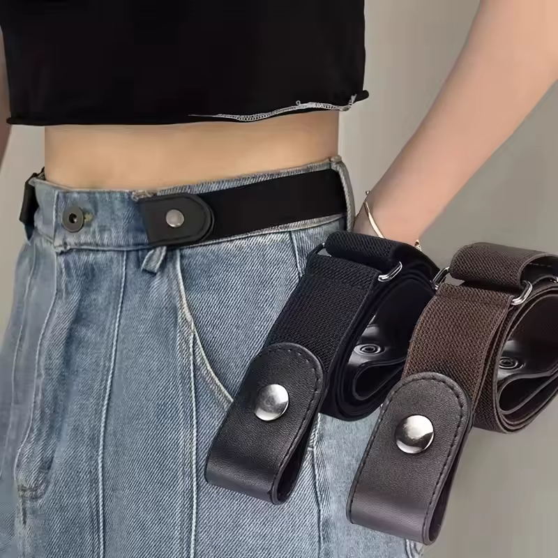 2 pièces ensemble sans boucle ceinture élastique pour femmes hommes unisexe ceinture extensible pour