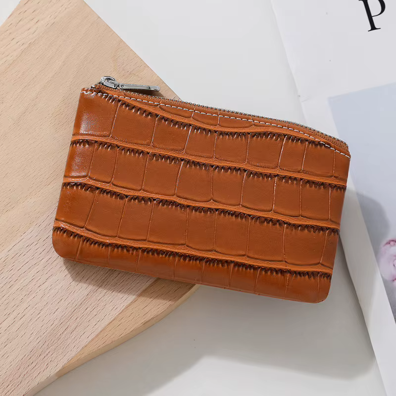 Porte-monnaie en cuir PU pour femmes, avec porte-clés, pochette étanche, fermeture éclair, grande ca