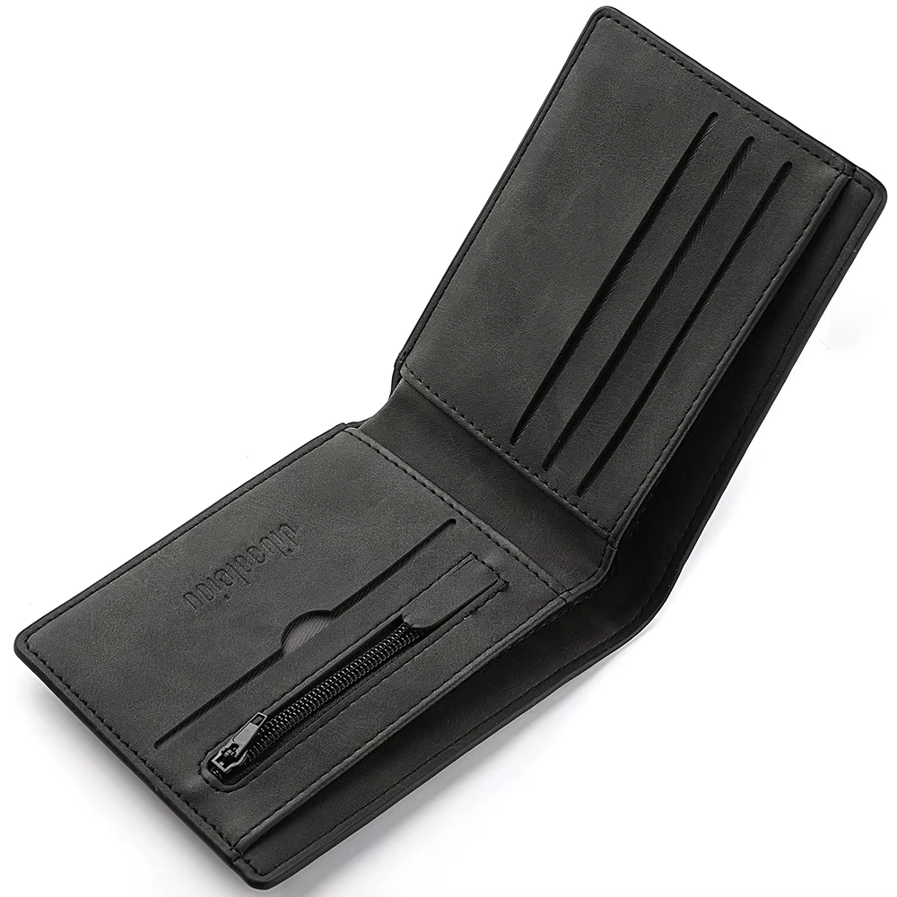 Porte-carte de crédit en cuir PU pour hommes, portefeuille créatif en acier inoxydable, pince à bill