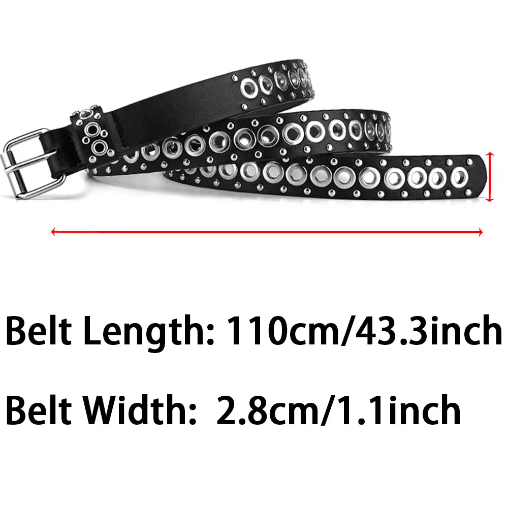 Ceinture fine à rivets pour femmes, à la mode, avec boucle à aiguille personnalisée, tendance de rue