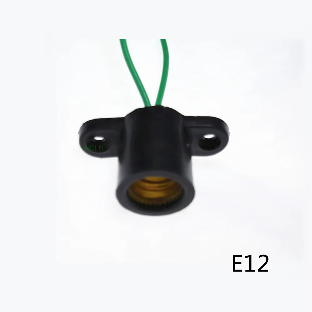 Base E12 E12 Douille E12 Base de lampe E12 avec fil avec trous de montage Support E12