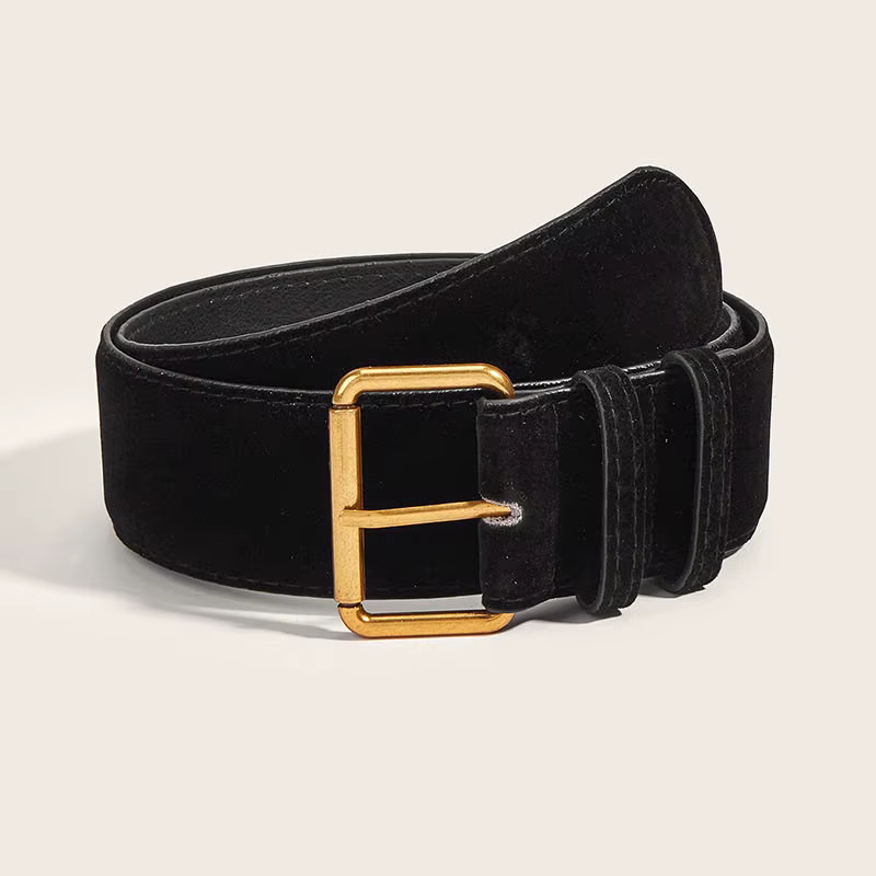 Ceinture large rétro en daim 2026 pour femme – Accessoire de mode élégant pour jupes, jeans et mante