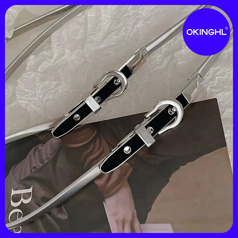 Ceinture pour femme en métal haut de gamme, ceinture élastique minimaliste de style Y2K, parfaite po