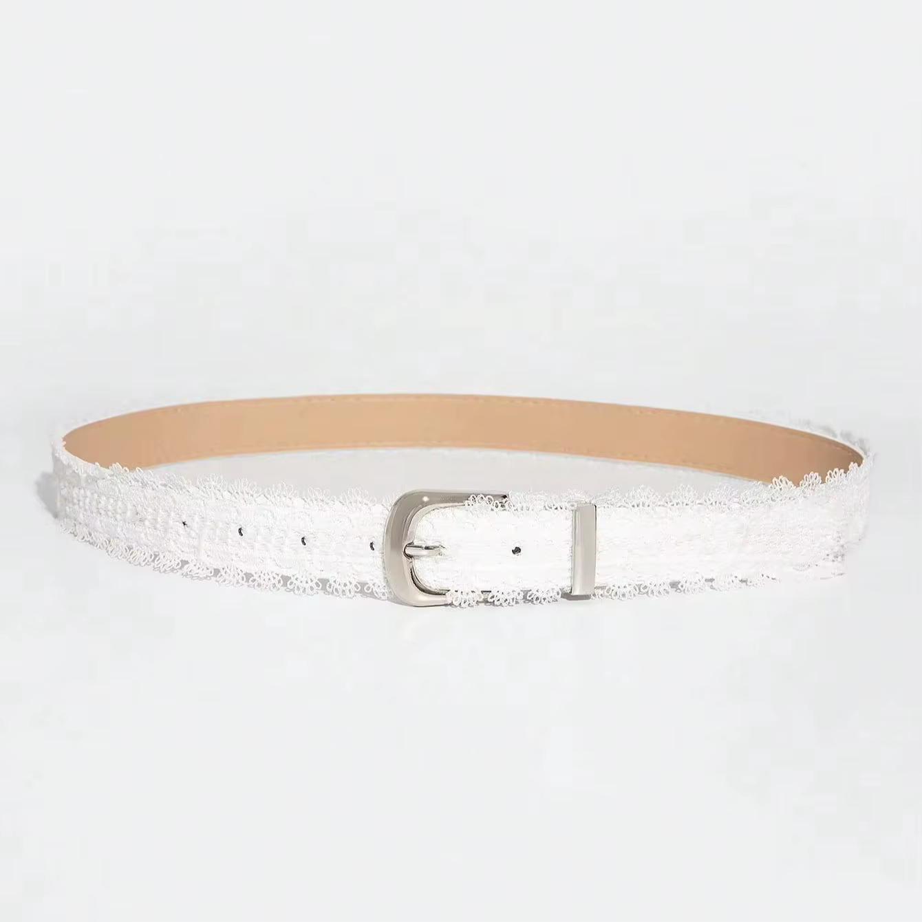Ceinture en dentelle blanche de style délicat pour femme, une ceinture polyvalente de style féminin