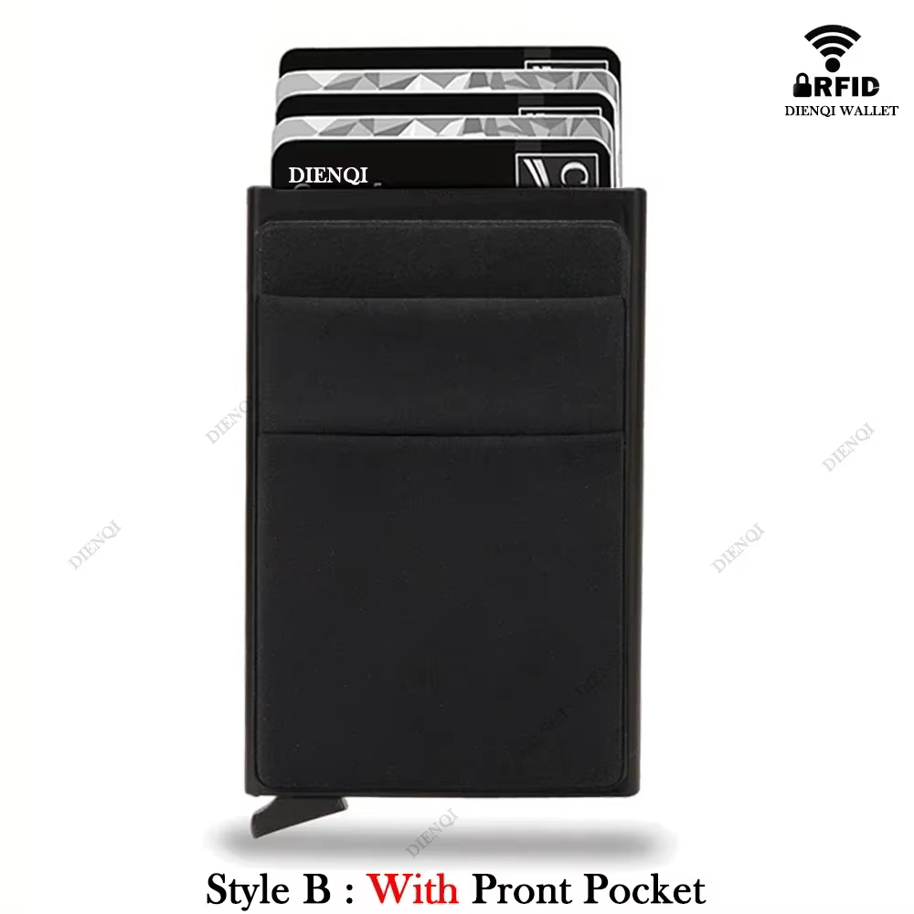DIENQI-Porte-cartes de crédit Rfid pour homme, portefeuille fin et fin, mini portefeuilles minimalis