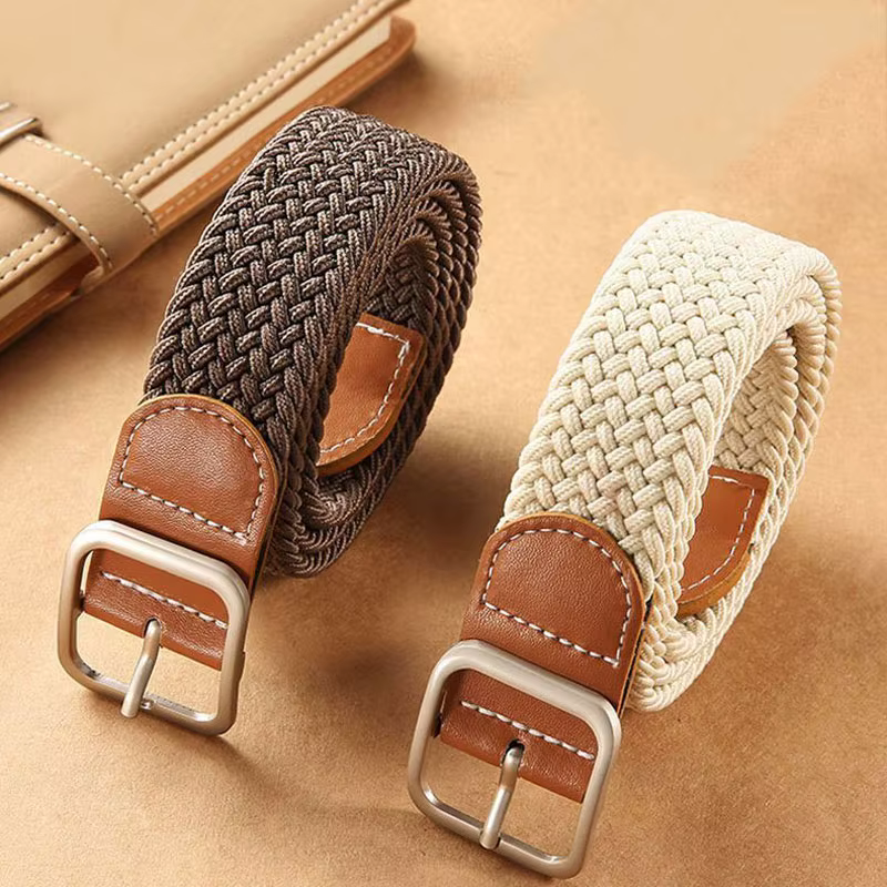 Ceinture tissée pour pantalons et pantalons pour hommes et femmes, en toile pour jeunes, Style Insta