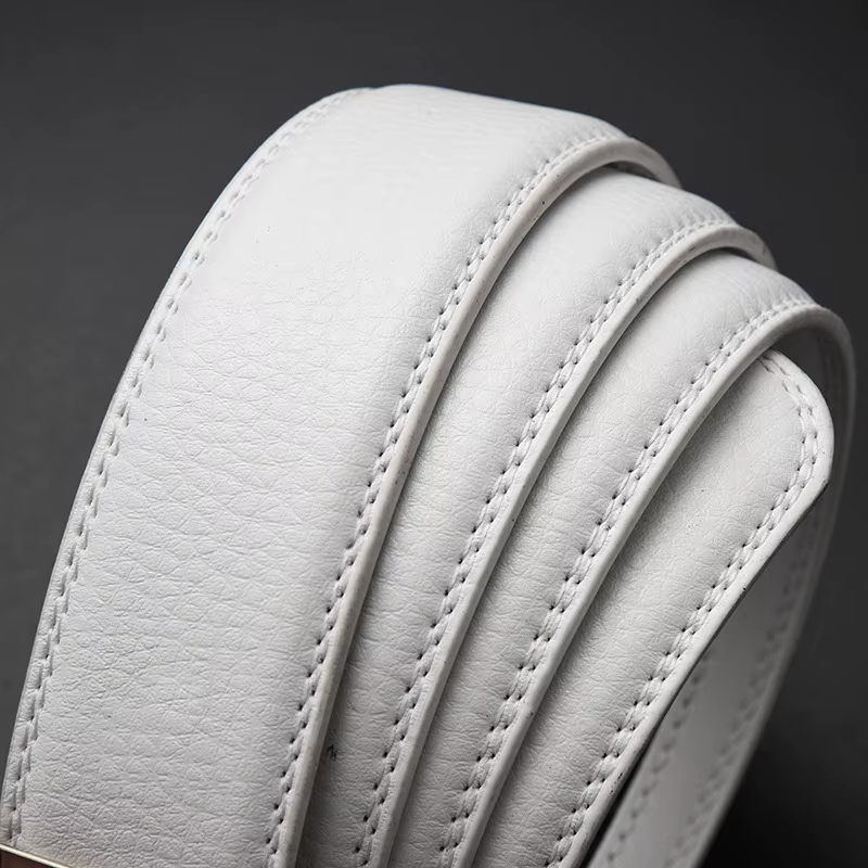 Ceinture en cuir de vachette automatique pour homme, ceinture double face, cuir véritable, chic, déc