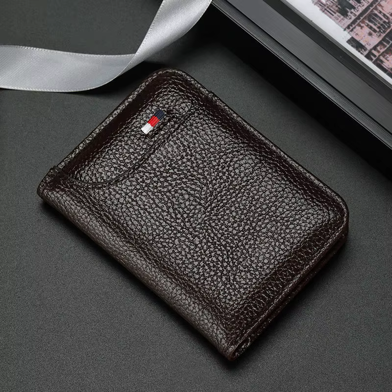 Porte-cartes de luxe en cuir pour hommes et femmes, Mini portefeuille fin, petite poche, porte-carte