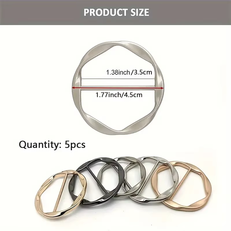 5 pièces/ensemble chemise polyvalente anneau boucle de ceinture ceinture et écharpe ajusteur ceintur