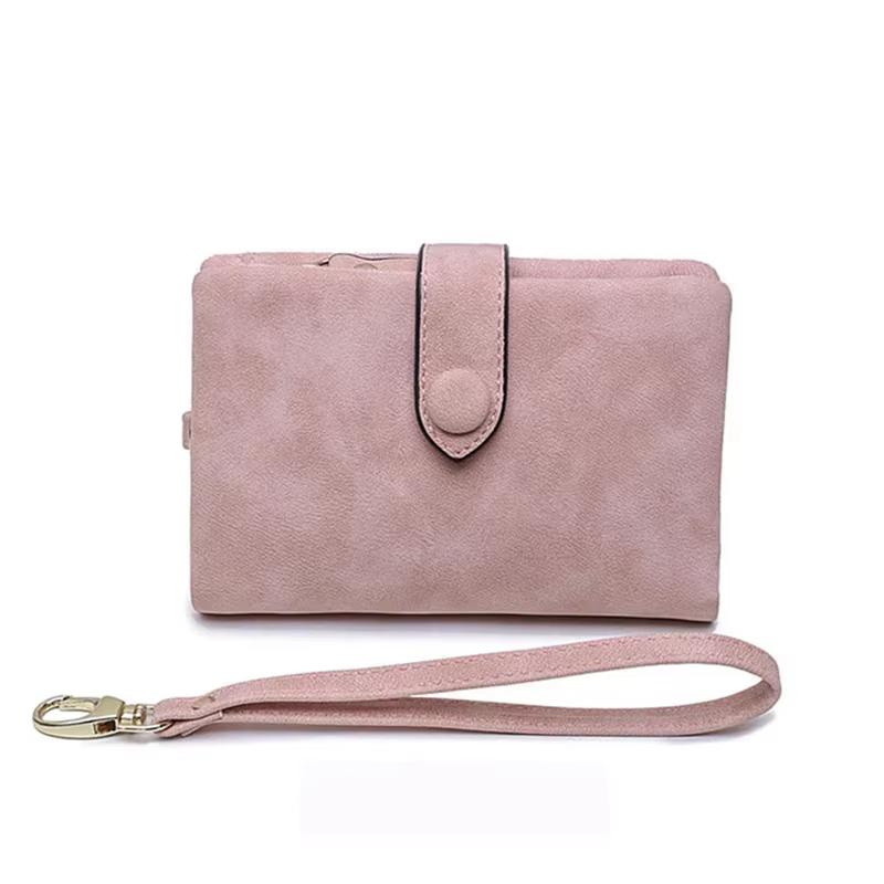 Mode portefeuille sac pour femmes femme portefeuille en cuir mat court Cartera Mujer mignon Tri-fold