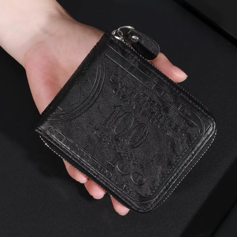 Portefeuille en cuir pour hommes à la mode avec un dollar américain – Espace et élégant avec porte-c