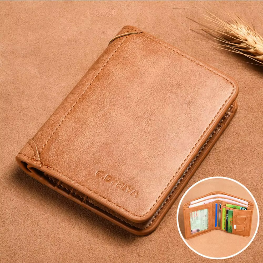 Portefeuille élégant pour homme en PU, portefeuille pliable, porte-cartes, pochette de marque, porte
