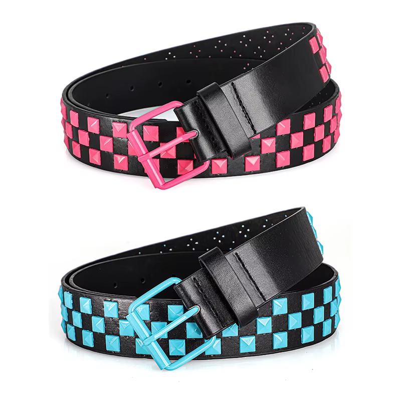 1Pc à la mode unisexe Rivet ceinture Punk HipHop Rock Y2K Style Dopamine couleur beau rue décontract