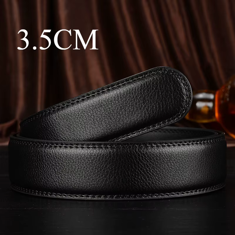 Ceinture d'affaires unisexe en PU pour hommes et femmes, 3.0cm, 3.5cm de largeur, sans boucle automa