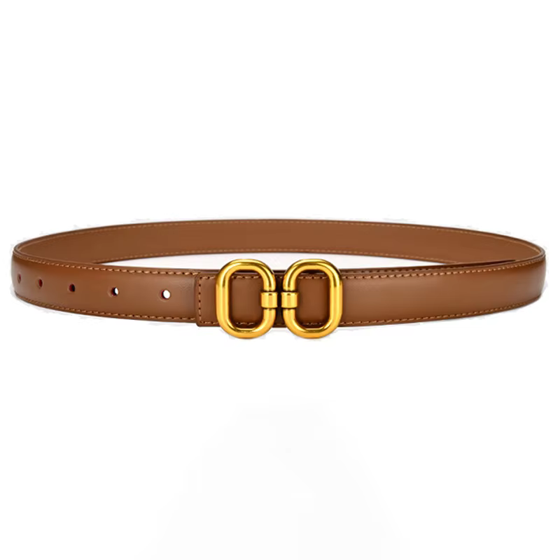 Ceinture marron d'été avec pantalon western finement assressenti, ceinture simple et interchangeable