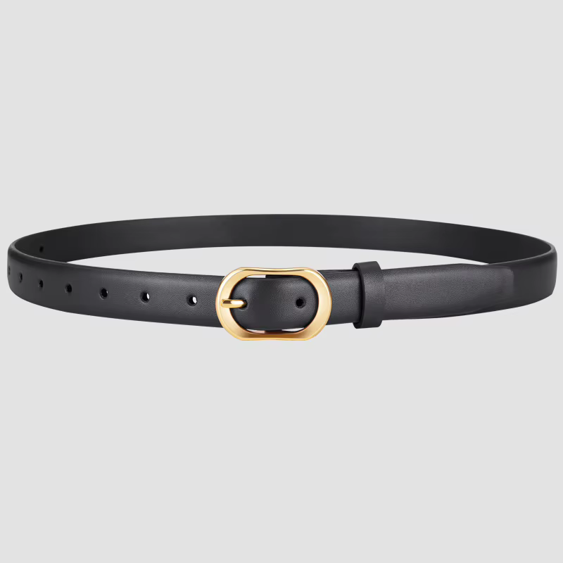 Ceinture en cuir PU pour femmes, boucle ardillon dorée, Style rétro, ceinture en jean polyvalente pe