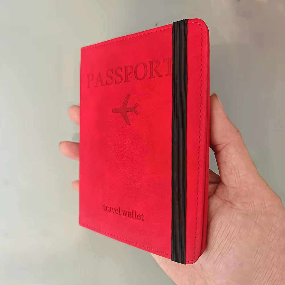 Portefeuille de voyage 2025, design noir tendance, avec plusieurs compartiments pour cartes et acces